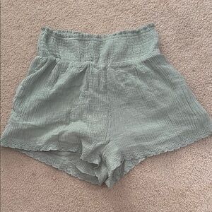 Love Riche Green High Waist Shorts